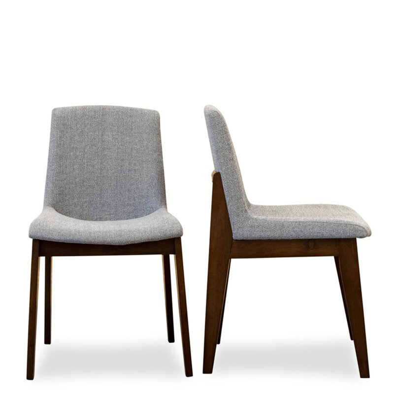 Ensemble de chaises en cristal Crystal (ensemble de 2), Gris clair