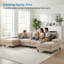 U-Shaped Linen Sectional Sofa with Double Chaise for Living Room-1130225053