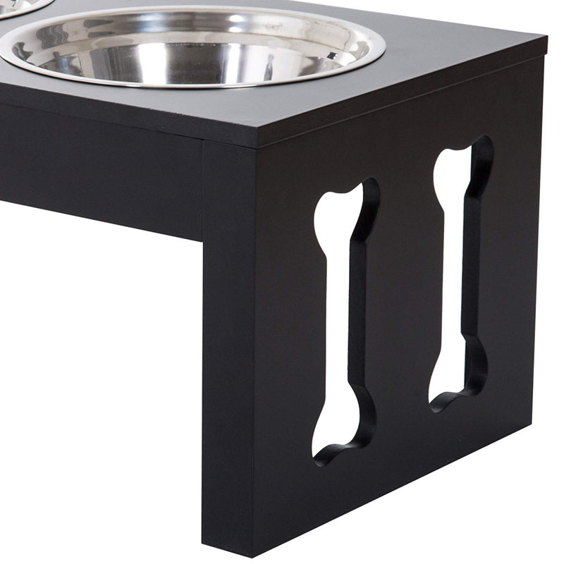 Bols pour chien surélevés PawHut, Noir
