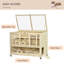 Cage à hamster en bois, cage à 3 niveaux avec toit ouvrable, bois naturel