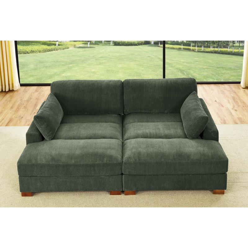Mordecai 90'' Corduroy Sleeper Sofa