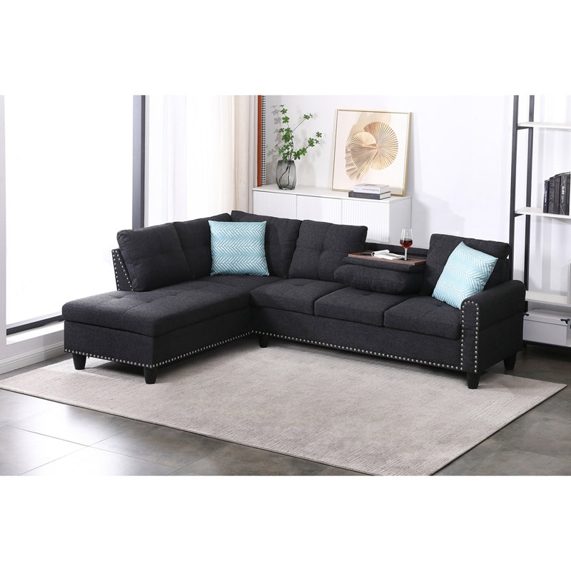 Rivet - Trimmed L - shaped Sofa 2pc