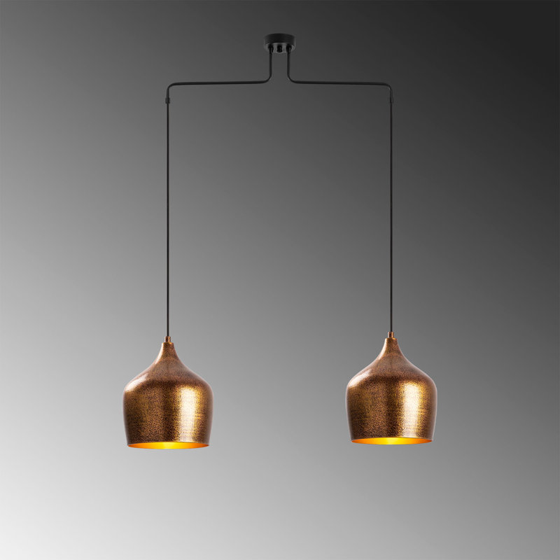Luminaire suspendu en forme de dôme à 2 lumières