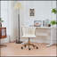 Chaise de bureau rembourrée avec roues pivotantes réglables, conception ergonomique pour bureau à domicile, salon, chambre à coucher et coiffeuse-485176416