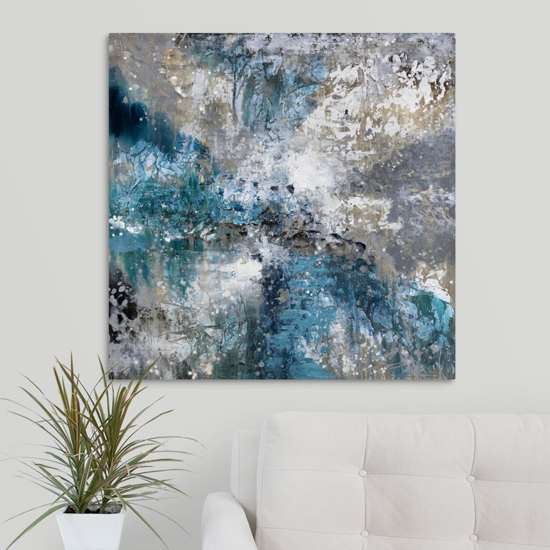 « pacific rêve », peinture sur toile, Toile tendue, H 30 po x l 30 po x P 1,25 po