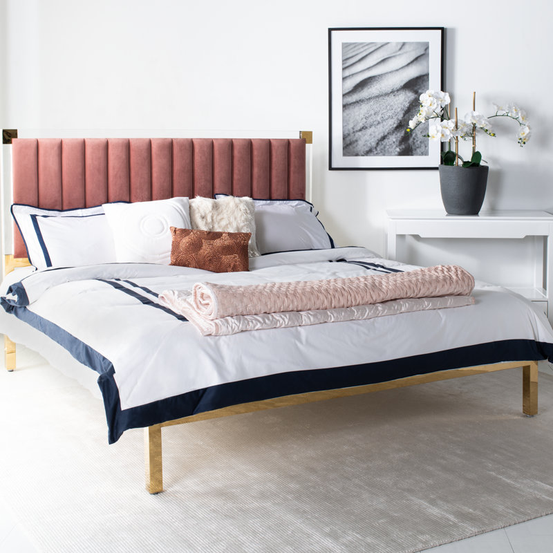 Lit tapissier standard Elmdale, Rose, Queen