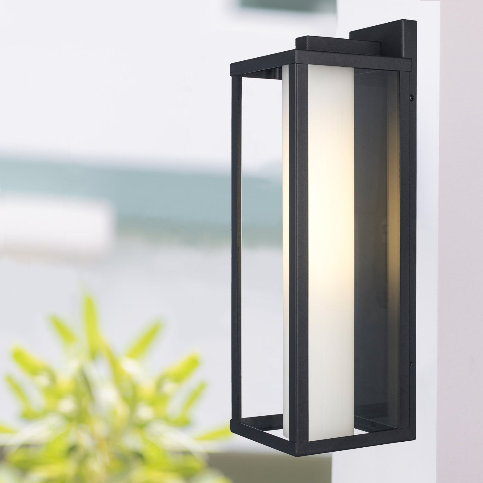 Angola Black Outdoor Wall Lantern, 18.74" H x 6.7" W x 5.9" D