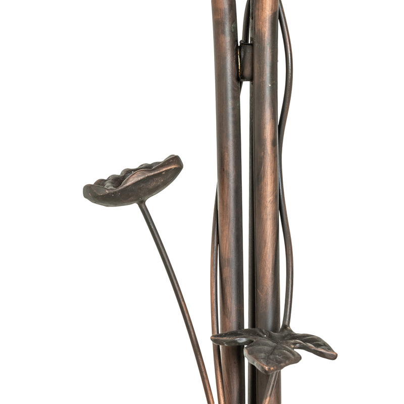 Sinagra 58'' Mahogany Bronze Tree Floor Lamp, Amber/Green