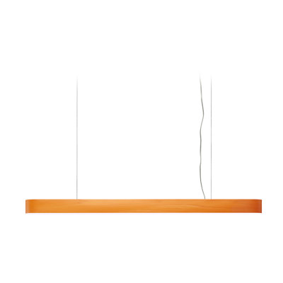 I-Club Suspension Light - Long Slim - DIMTRIAC LED - Matte Nickel Finish - Matte Satin Diffuser - Orange Shade