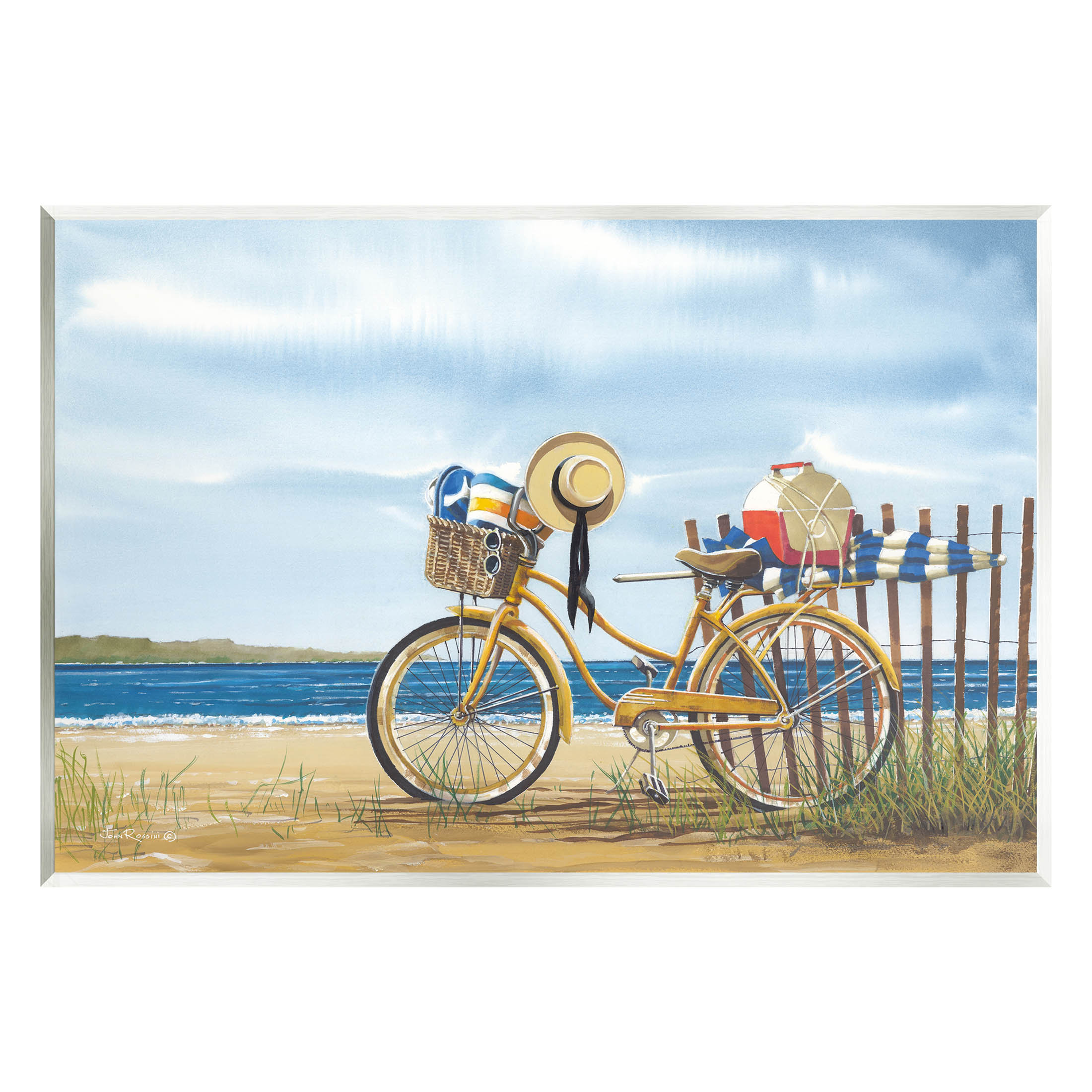 Stupell Industries Summer Bike Beach Day Waves Giclee Art By John ...