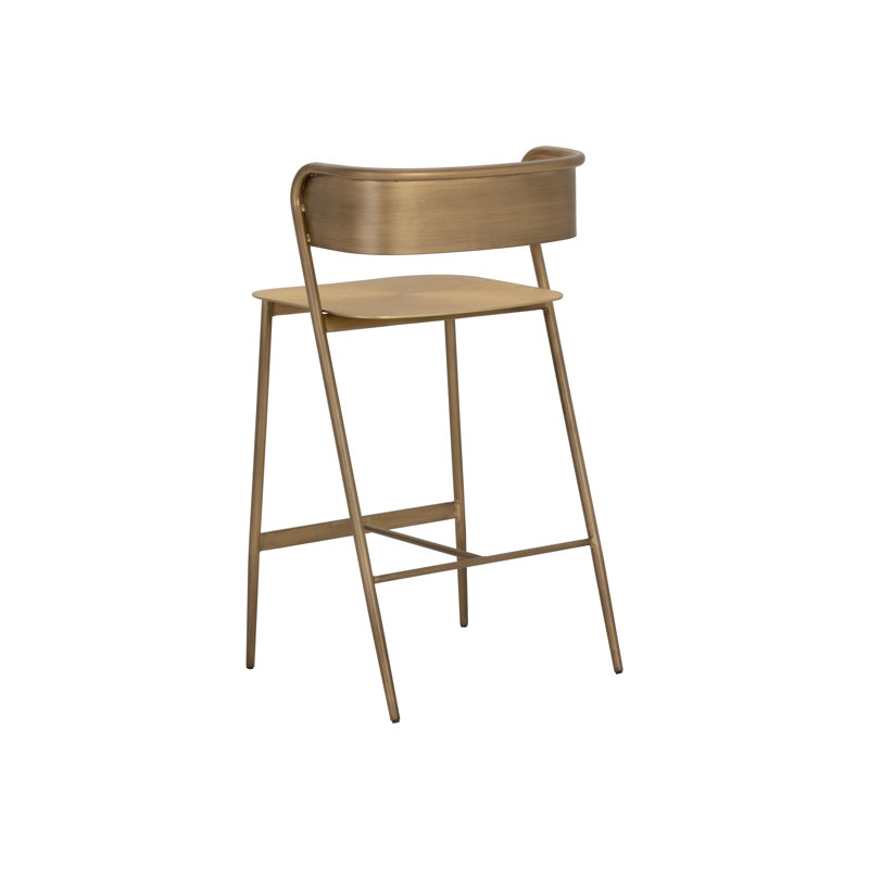 Syed Bar Stool, Antique Gold, Counter Stool (25.50” Seat Height)