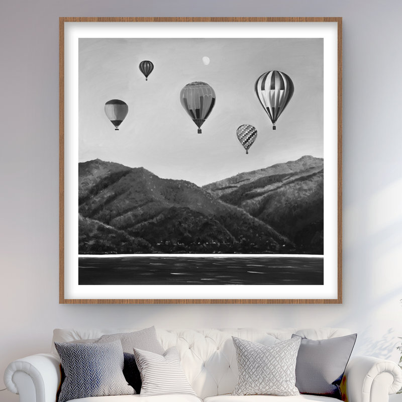 Air Balloon Landscape - Hyperrealist Man Cave Framed Print