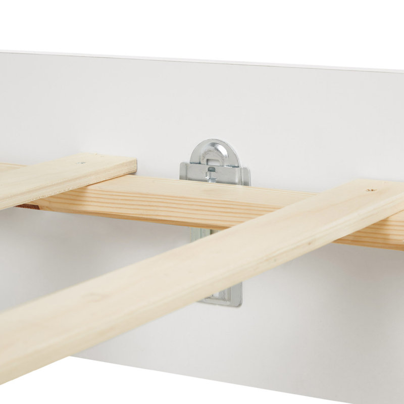 Comfort Bed 90 x 200cm Height Adjustable Wooden Bed Single Bed Frame, White