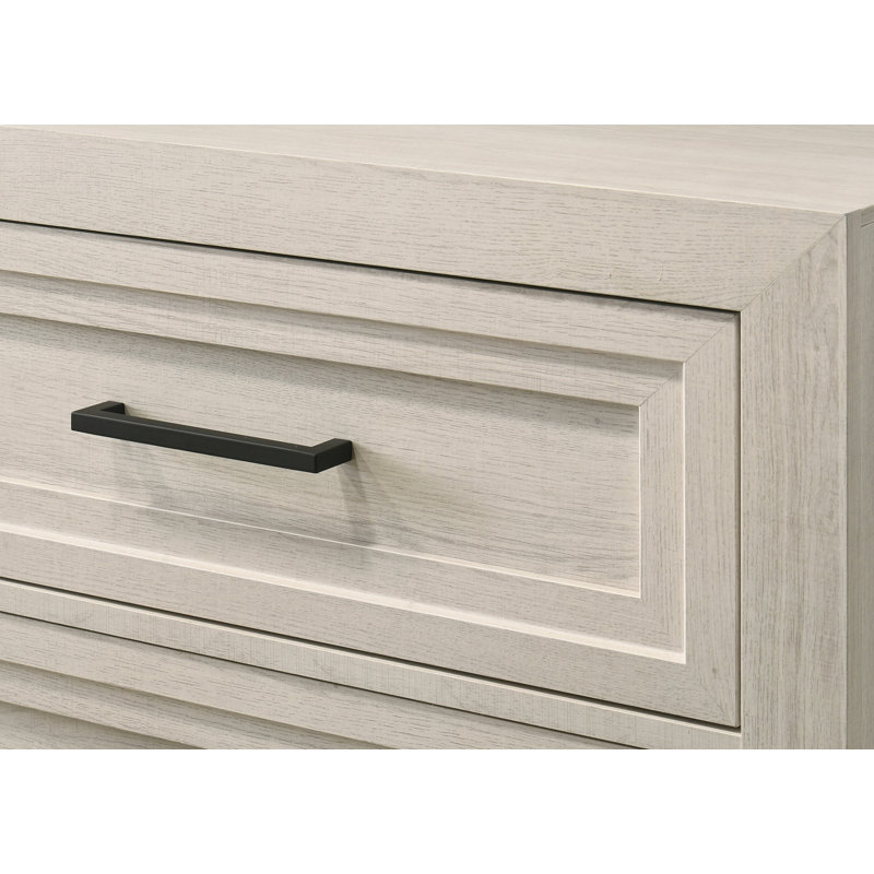 Contemporary Two-Drawer Nightstand with Geometric Design for Modern Bedrooms