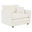 Ensemble de 2 chaises et chaise, chenille blanche, structure en bois massif, tissu respirant, assise de salon confortable et revêtement en chenille