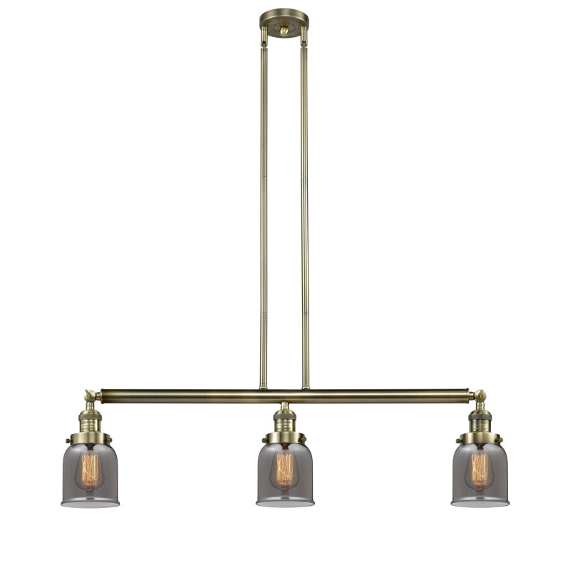 Tom 3 - Light Kitchen Island Pendant, Plated Smoked, No Bulb Included, Antique Brass