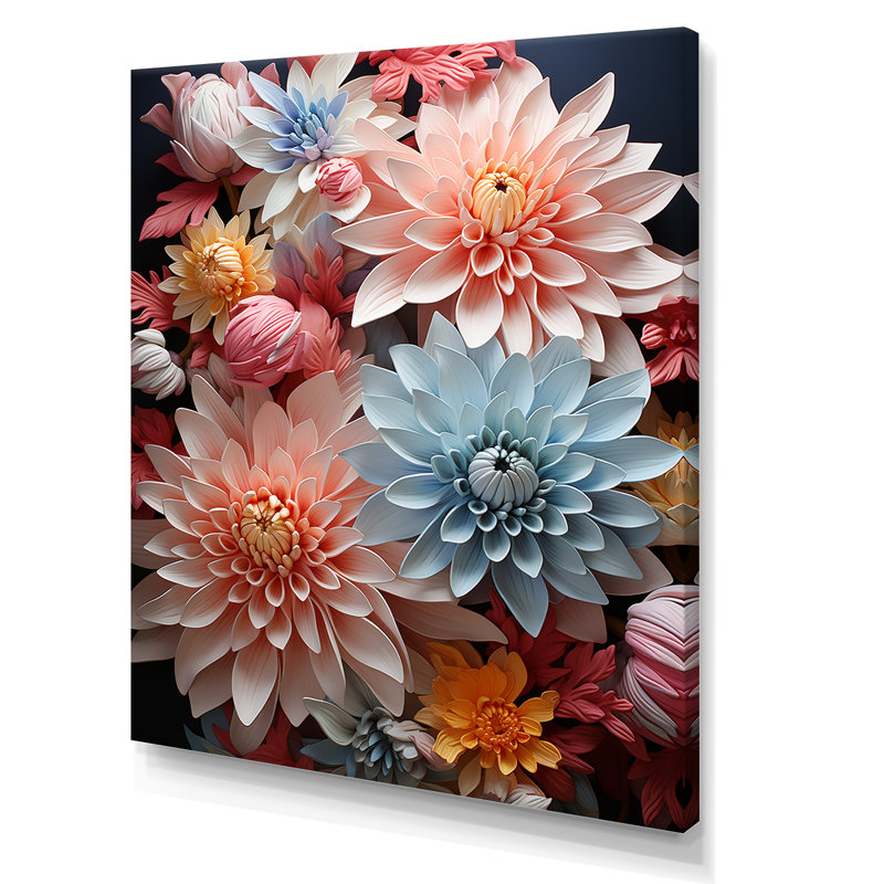 «Soft Elegance Mums Flowers IV» sur toile, H 40 po x l 30 po x P 1,5 po, Toile tendue