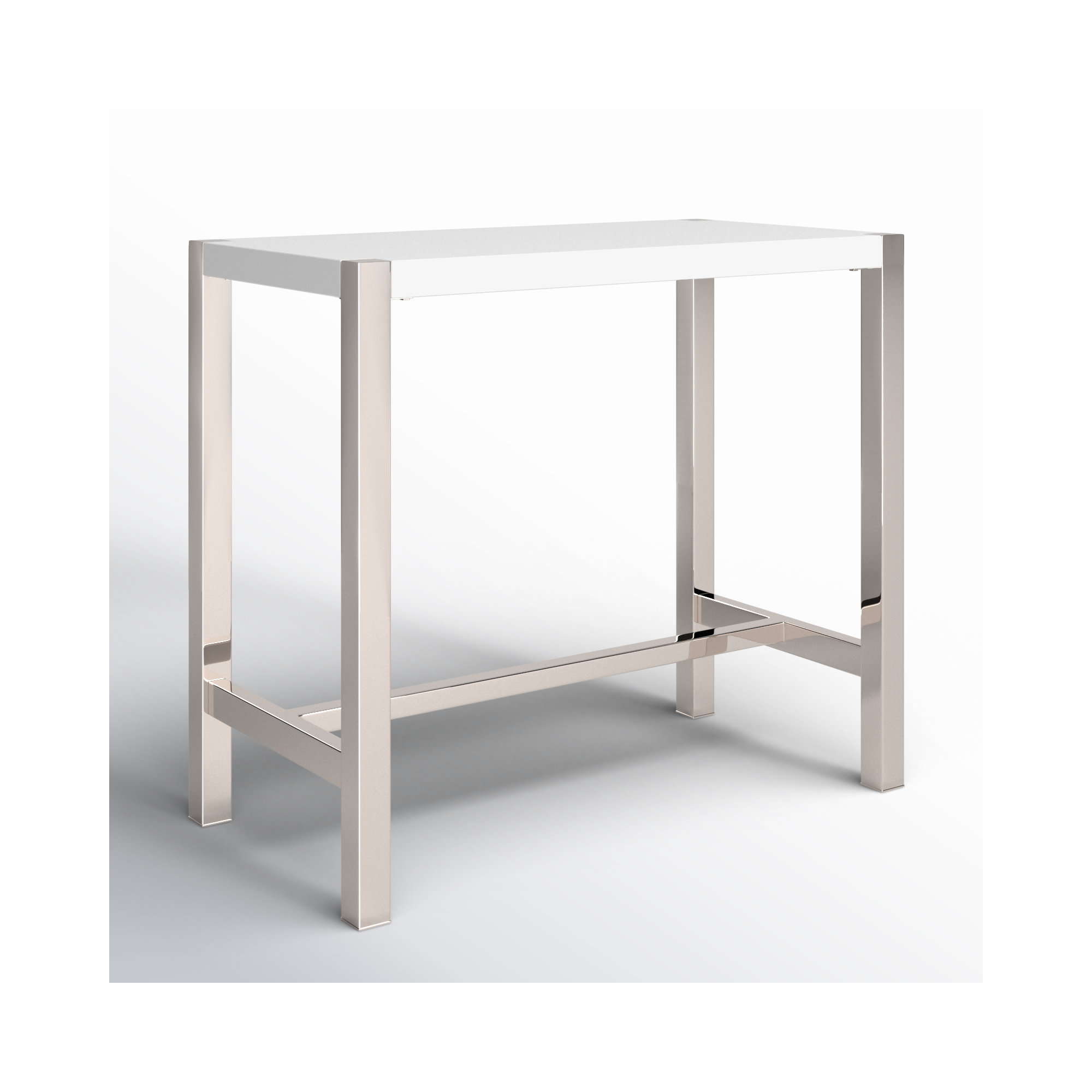 Bandon 47'' Dining Table, White, Bar Height (41" Height)