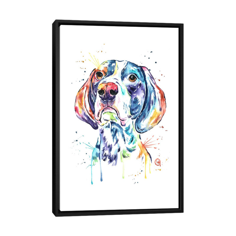 « pointer » par lisa whitehouse, impression sur toile, H 26 po x l 18 po x P 1,5 po, Toile avec cadre noir, Pas de tapis