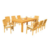 Canberra Outdoor 11 - Piece Teak Dining Set
