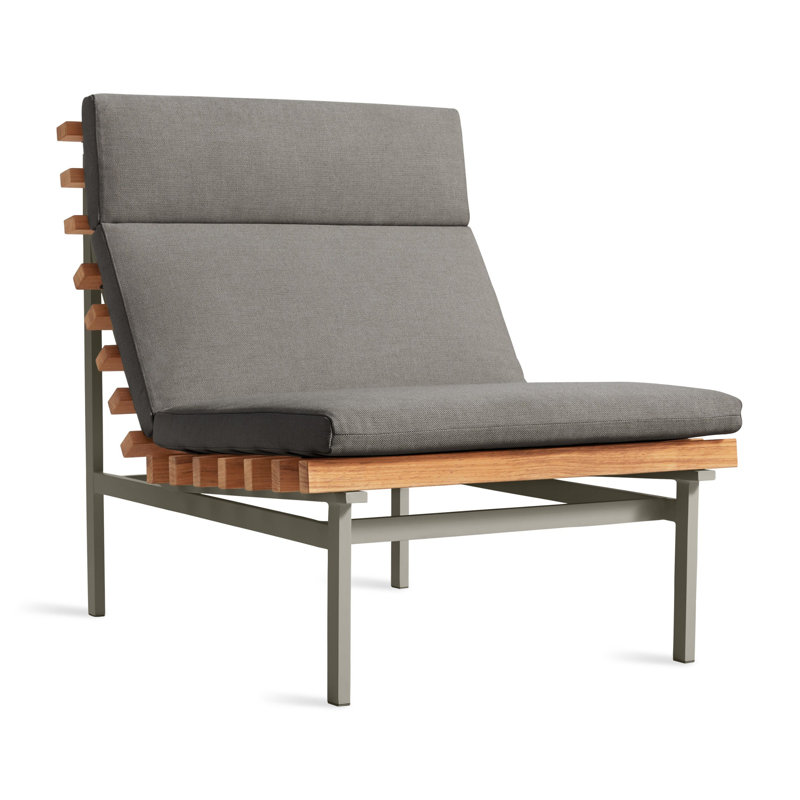 Perch Outdoor Teak Chaise Lounge, Toohey Charcoal, White