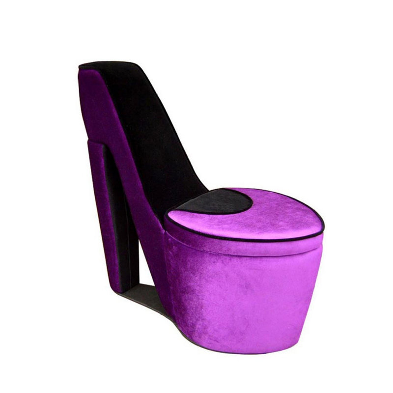 Chaise rembourrée 32,86 po, Mauve / tissu noir