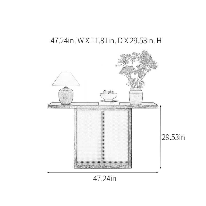 Console Modern Minimalist, H 29,53 po x l 47,24 po x P 11,81 po