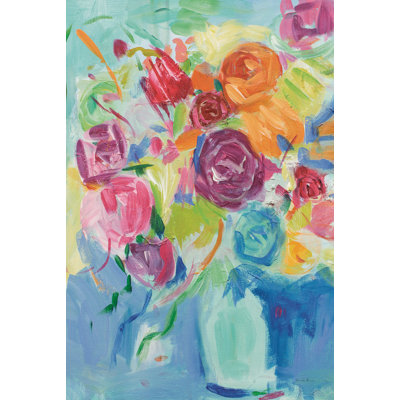 Matisse Florals Pastel Crop by Farida Zaman - Wrapped Canvas Painting