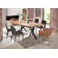 Magdalena Teak Solid Wood Top Metal Base Dining Table-2117161944-2117161945