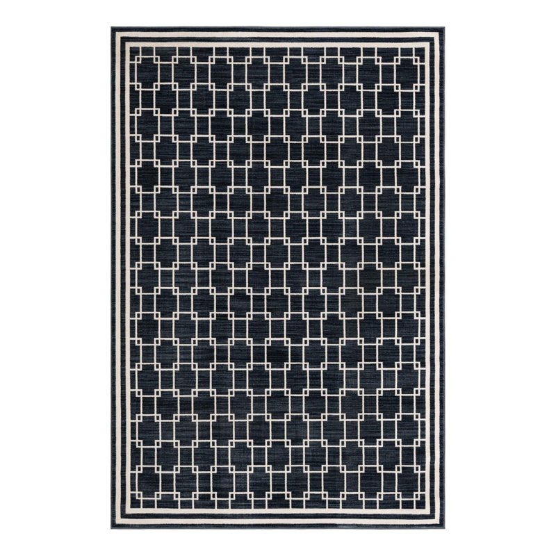 Jill Zarin Metropolitan Uptown Rug Navy Blue, Rectangle 6'1" x 9'