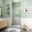 Porte de douche pivotante semi-sans cadre avec installation réversible et conception étanche-131676125-131676126