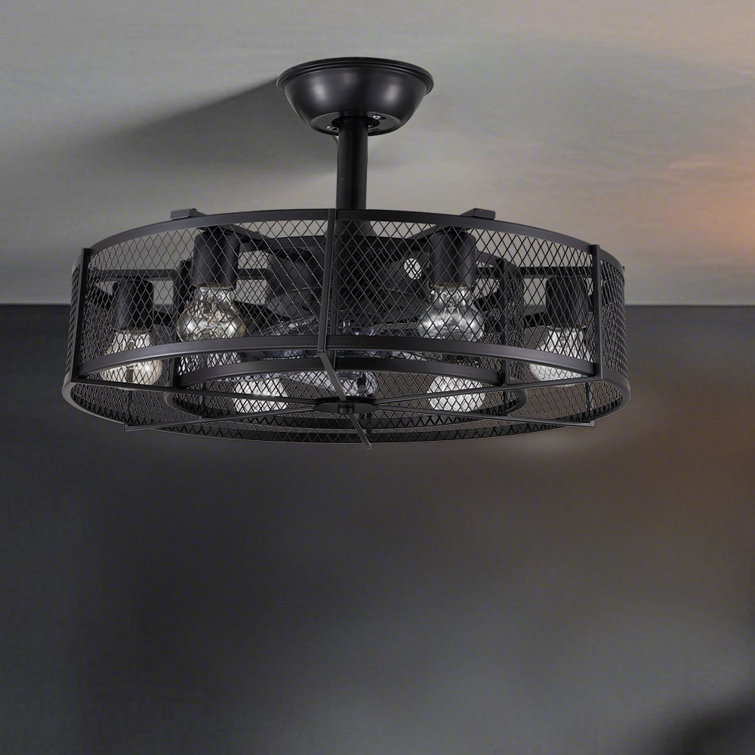 Industrial Wind Variable Frequency Ceiling Fan Light Six-speed Six-speed Silent Fan With Remote Control Including Light Bulb