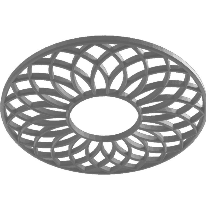 Médaillon de plafond en PVC de qualité architecturale 30 pi x P 10 1/4 po x P 1 po, H 30 po x l 30 po x P 1 po, Nickel