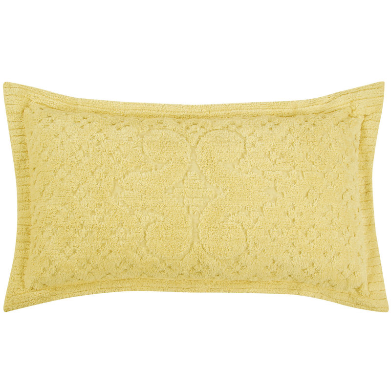 Taie décorative 100% coton en chenille Ashton, Taie décorative de très grande taille, Jaune