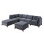Fauteuil modulaire en tissu de chenille cendré 1 pièce sans accoudoirs
