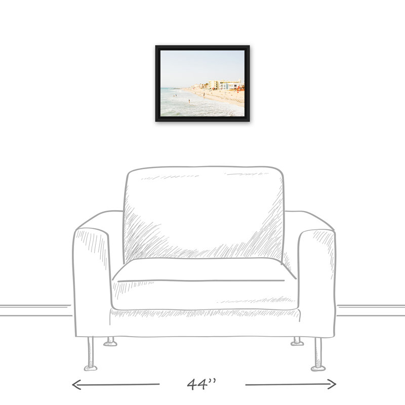 «Beach People» sur toile, H 12,75 po x l 15,75 po x P 1,75 po, Cadre flottant noir