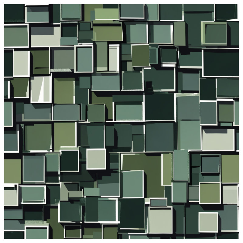 Tapisserie murale verte géométrique - Rectangles, 104in H x88 with 4 Grommets