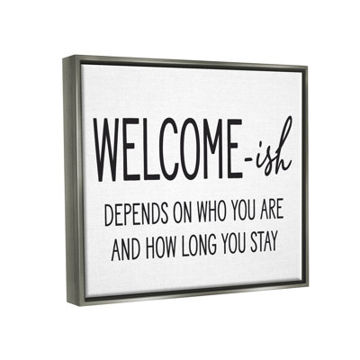 Art textuel sur toile, "Welcome-Ish"