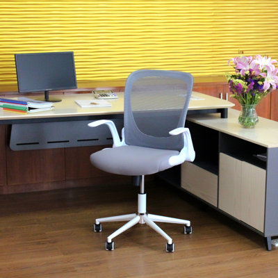 Chaise de bureau à domicile avec accoudoirs rabattables et hauteur réglable