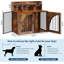 Cage pour chien de 119 cm (47 pouces) avec tablette de rangement ouverte et deux crochets latéraux, structure robuste en fer et bois, table d'appoint pour grands chiens-661481832