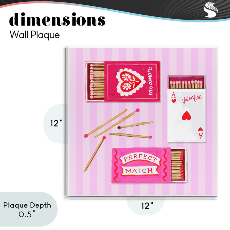 Plaque murale romantique «Valentine's Matchboxes», design par Rachael Reese