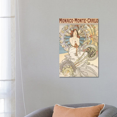 Monaco, Monte Carlo, 1897 by Alphonse Mucha - Wrapped Canvas Painting