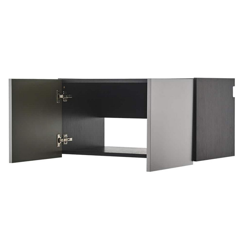 Asti Garage Wall Storage Cabinet, 32 Inch, 2 Wide Doors, Gray Metallic