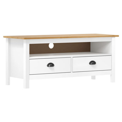 Red Barrel StudioÂ® TV Stand Hill White 43.3""X15.7""X18.5"" Solid Pine Wood -  EC0319D74D93466691C6FCC58157FFED