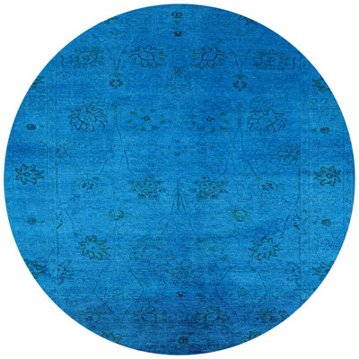 Tapis floral bleu
