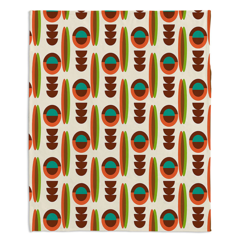 Couverture Mid-Century Lima, 68 po x 80 po, Orange