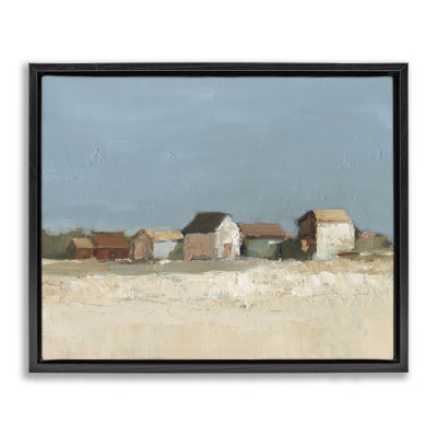 Neighborhood In Distance Framed Floater Canvas Wall Art By Ethan Harper