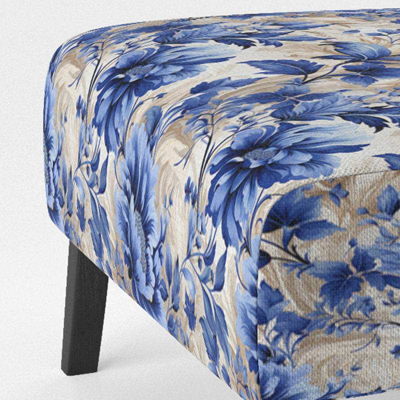 Rustic Victorian Brocade Victorian Motif - Chaise d'appoint de chalet rembourrée à motif floral
