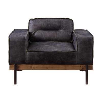Fauteuil club en cuir fleur 43 po Oklee