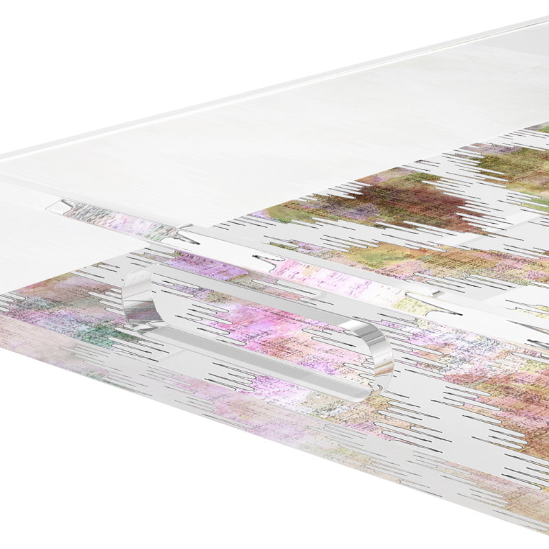Plateau décoratif rectangulaire en acrylique à chevrons, 17"W x 10.5"D x 2"H